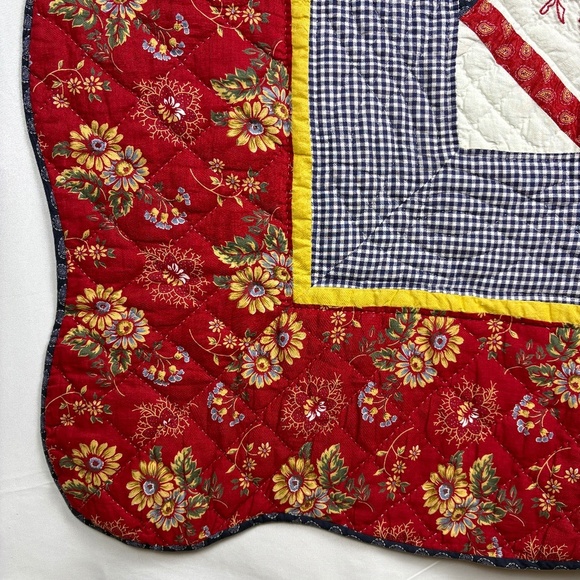 Quilt Lightweight Full/Queen Cotton 87 X 84 Floral Square Granny Cottage Country - Picture 8 of 13